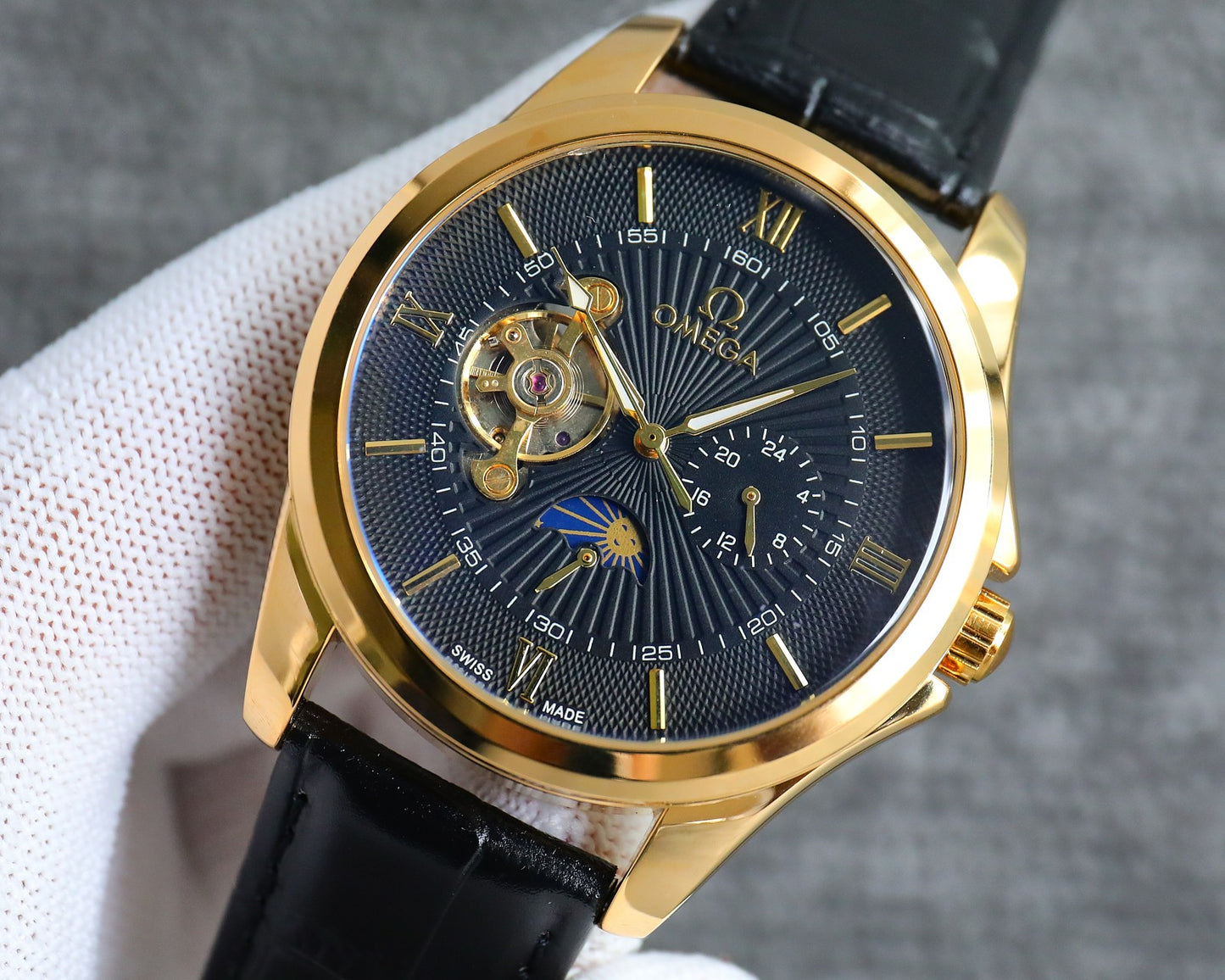 Omega Nine Wheel Fully Automatic Sun Moon Star Mechanical Watch