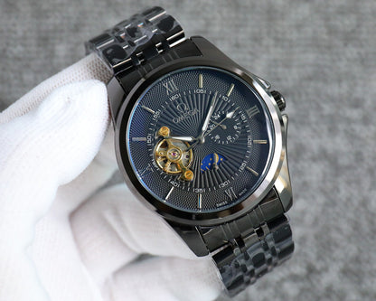 Omega Nine Wheel Fully Automatic Sun Moon Star Metal Strap Watch