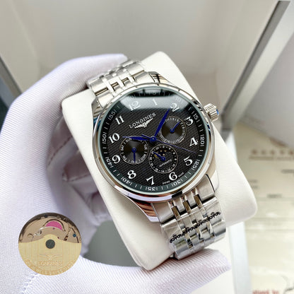 Longines Craftsman Calendar Multi functional Metal Strap Watch