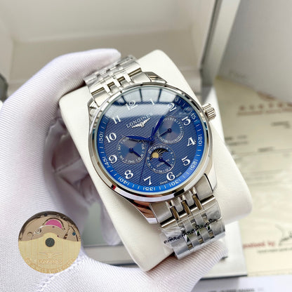 Longines Craftsman Calendar Multi functional Metal Strap Watch