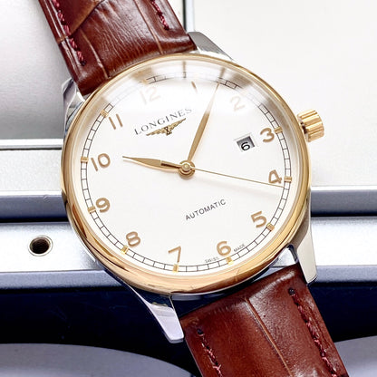 Longines Leather Strap Men's Wristwatch