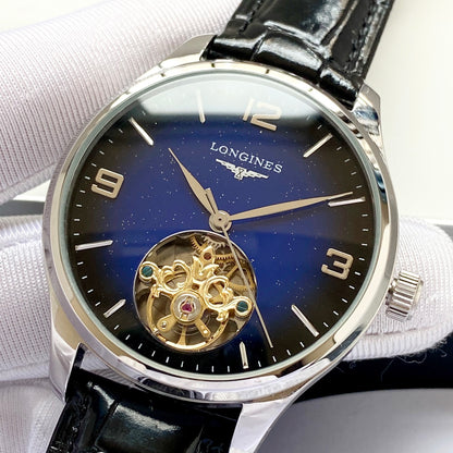 Longines round dial leather strap classic watch