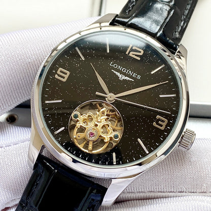 Longines round dial leather strap classic watch