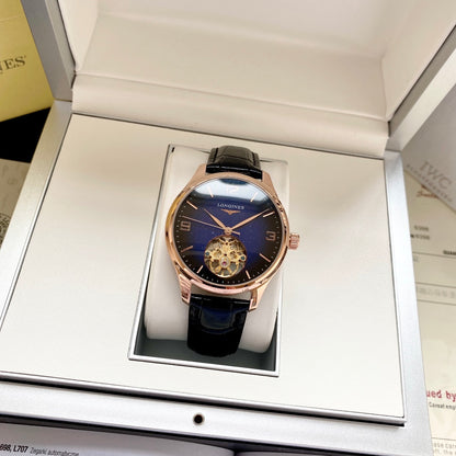 Longines round dial leather strap classic watch
