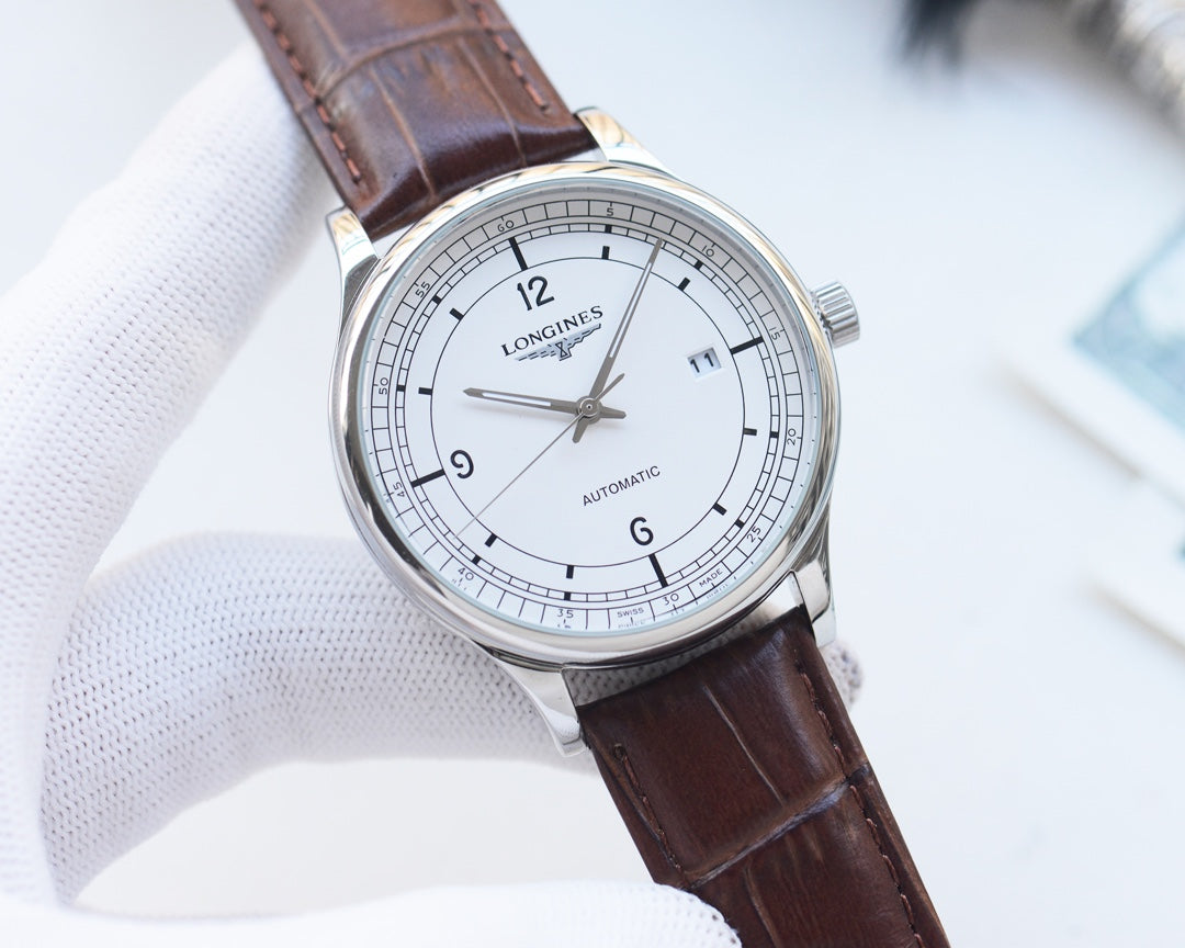 Longines fully automatic mechanical movement textured watch