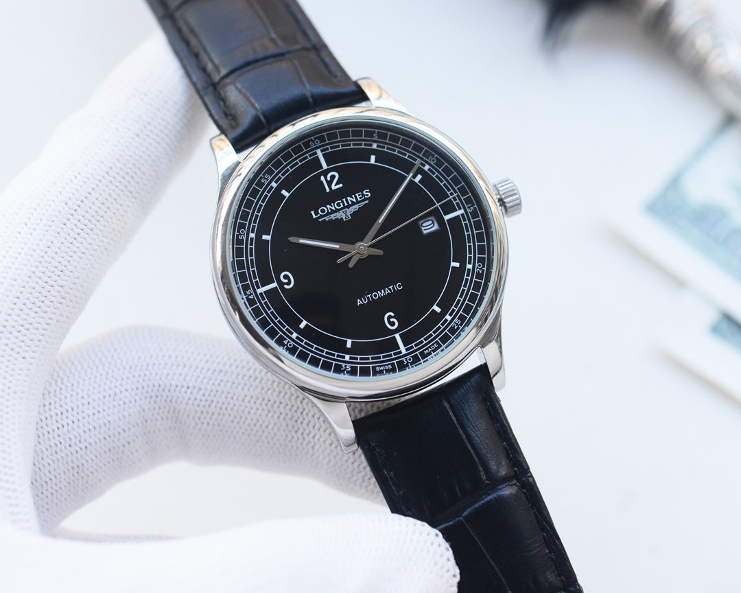 Longines fully automatic mechanical movement textured watch