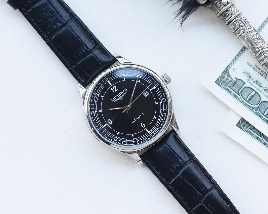 Longines fully automatic mechanical movement textured watch