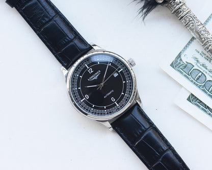 Longines fully automatic mechanical movement textured watch
