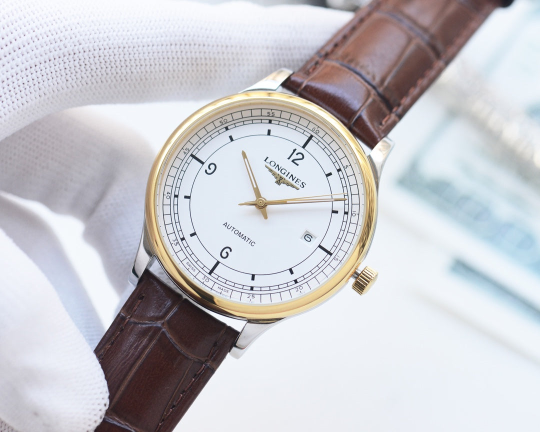Longines fully automatic mechanical movement textured watch