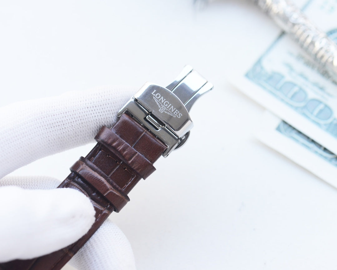 Longines fully automatic mechanical movement textured watch