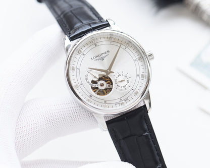 Longines high-quality leather strap watch