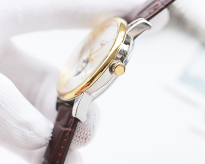 Longines high-quality leather strap watch
