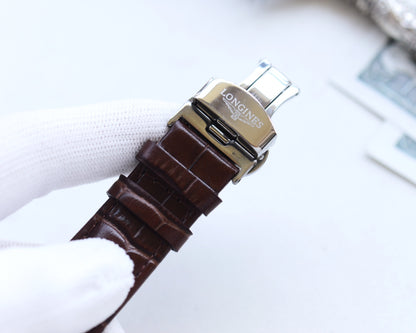 Longines imported calf leather strap watch