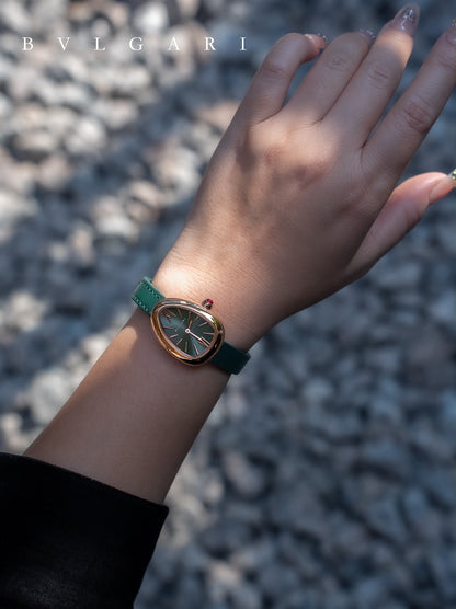 BVLGARI Gold Plated Serpentine Shadow Stainless Steel Watch