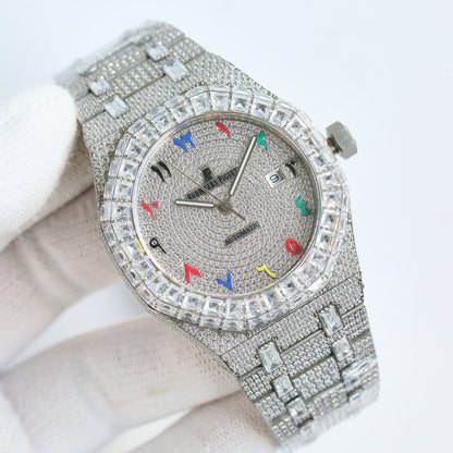 Audemars Piguet Royal Oak 50th Anniversary 15510 Full Diamond Men's Wrist Watch