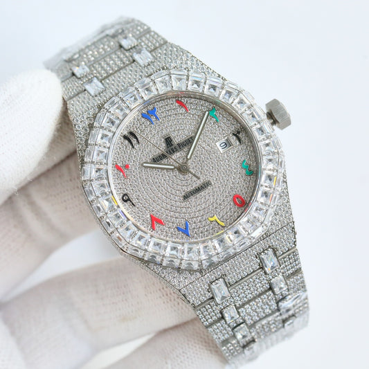 Audemars Piguet Royal Oak 50th Anniversary 15510 Full Diamond Men's Wrist Watch