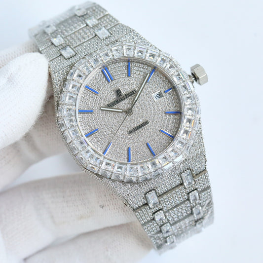 Audemars Piguet Royal Oak 50th Anniversary 15510 Full Diamond Wrist Watch for Men