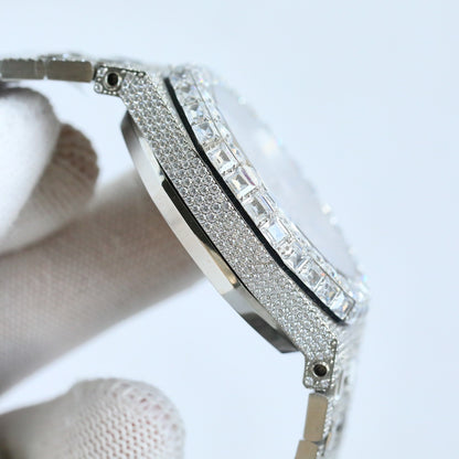 Audemars Piguet Royal Oak 50th Anniversary 15510 Full Diamond Wrist Watch for Men