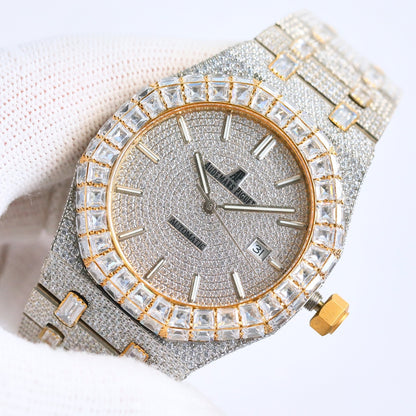 Audemars Piguet Royal Oak 50th Anniversary 15510 Full Diamond Wrist Watch for Men