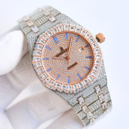 Audemars Piguet Royal Oak 50th Anniversary 15510 Full Diamond Wrist Watch for Men